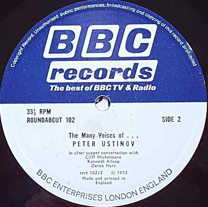 RBT 102 Peter Ustinov in conversation Peter Ustinov from the BBC records and Tapes library Label
